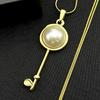 Trendy Fashion Key Pearl Chain For Women Men Stainless Steel Gold Color New Design Wedding Party Pendant Necklace Jewelry Gifts