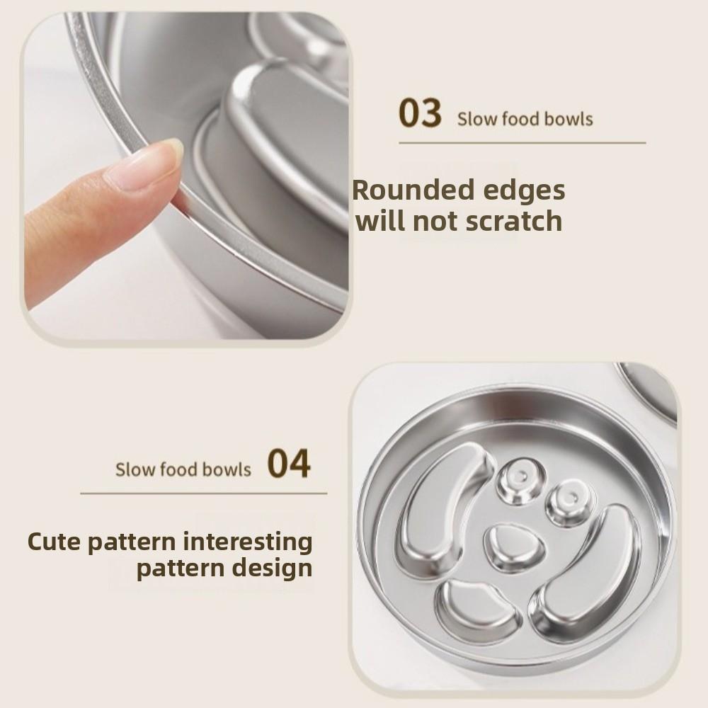 Non-Slip Dog Feeding Bowl 304 Stainless Steel Pet Lick Plate New Pet Food Bowl Pet Supplies