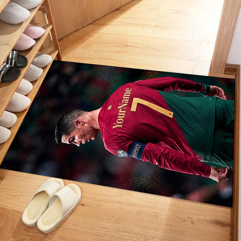 Cristiano Ronaldo 31 Personalized Text Floor Rug Office Rug Design for Decorate Room Game Room Entryway Study Room Anti-slip Rug Decorate Offices