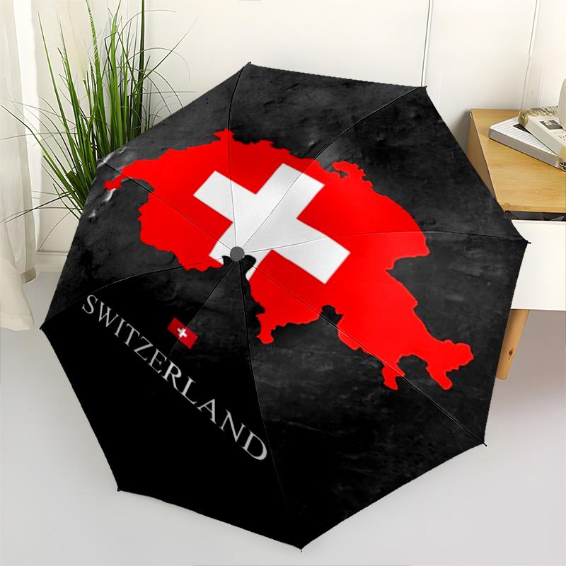 1 Stück Flaggen-Regenschirm Tragbarer Falt-Regenschirm Eisenrahmen Loch-Knochen-Struktur Outdoor Heim-Regenschirm