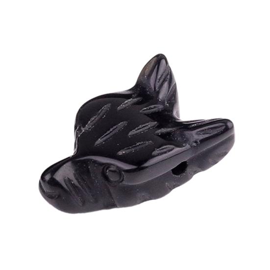 

Wolf Head Stone Ornament Miniature Landscape Sculpture Crystal Texture And Polished Design Decorative Beads for DIY Bracelets Keychains H