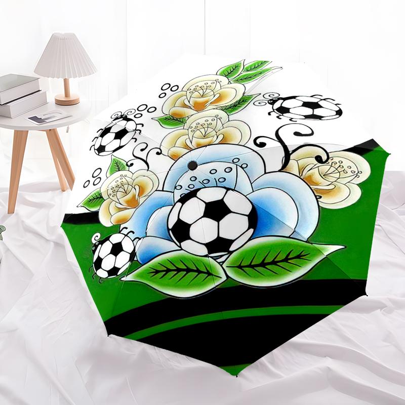 1 Stück Fußballteam Schirm Tragbarer Faltbarer Schirm Eisenrahmen Lochknochenstruktur Outdoor Heimschirm