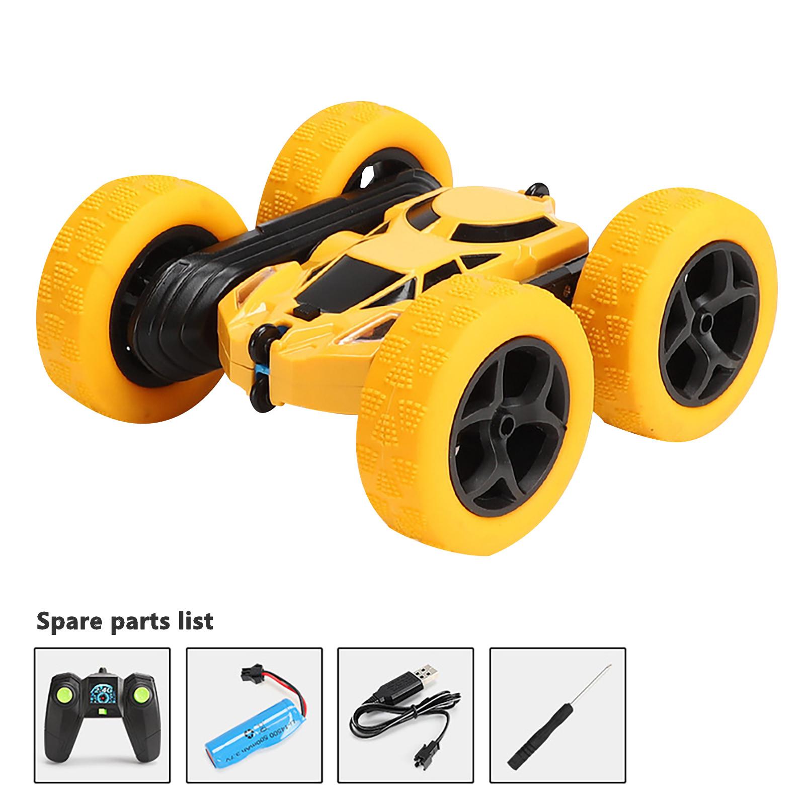 

Автомобиль с двусторонней подсветкой и дистанционным управлением, вращающаяся на 360 градусов детская игрушка жёлтый