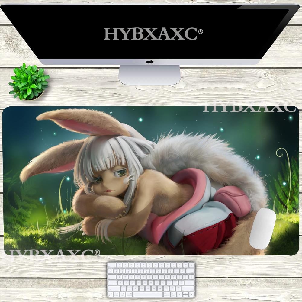 HYBXAXC Large Mouse Pad Cartoon Made In Abyss Mousepad Keyboard Desk Game Rubber Noslip Mouse Mat Gamer Riko Nanachi Mausepad