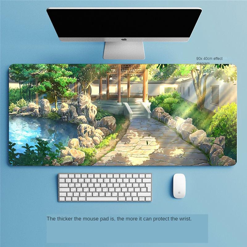 

Коврик для мыши большого размера, офисный ярлык для быстрого доступа, встроенный замок, утолщенный, красивый на заказ, красивый студенческий компьютерный настольный коврик для киберспорта 1000x500x3mm