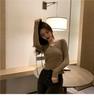 2023 Autumn Winter Women's Slim-fit V-neck Korean Style Knit Sweater