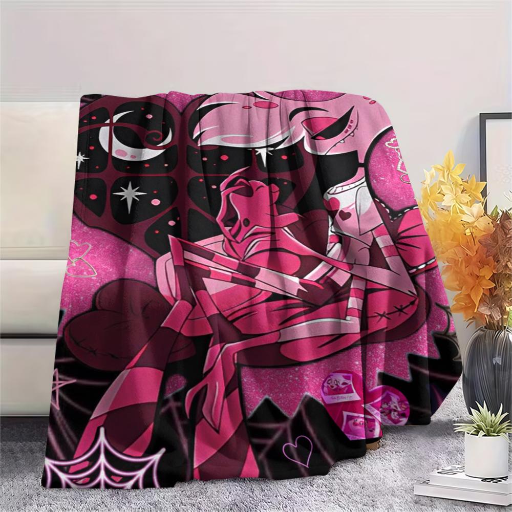 1Pc Angel Anime Print Flannel Blanket, High Quality Comfortable for All Seasons, Home Decor, Warmth and Comfort, Perfect for Christmas Gifts 05
