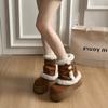 Warm cotton shoes velvet rad winter wear thickened fluffy snow boots women's new beautiful retro thick bottom pile