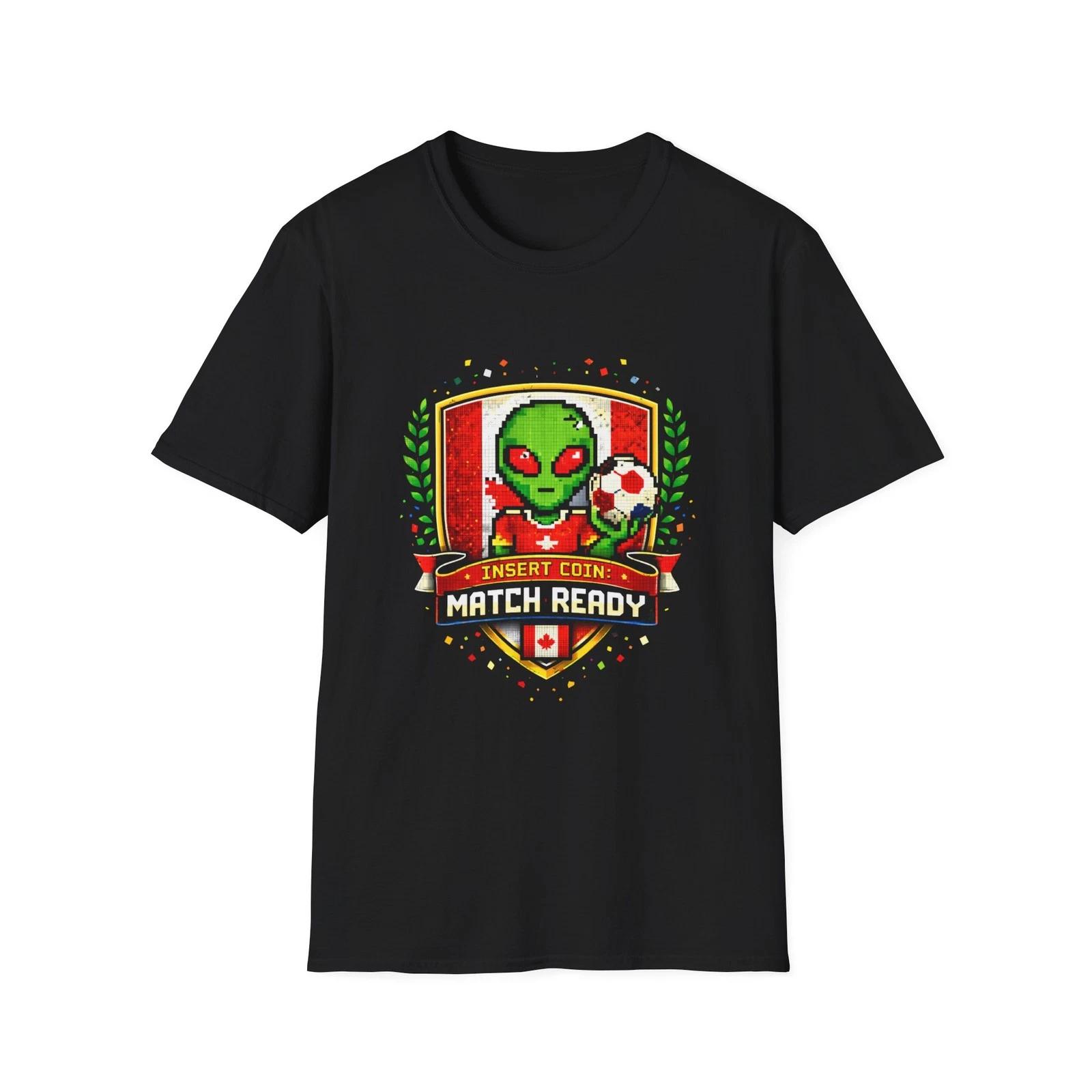 Canada Retro Arcade Alien Soccer Crest Children s Children s T  Children s T-shirt | Match Ready, Insert Coin 120