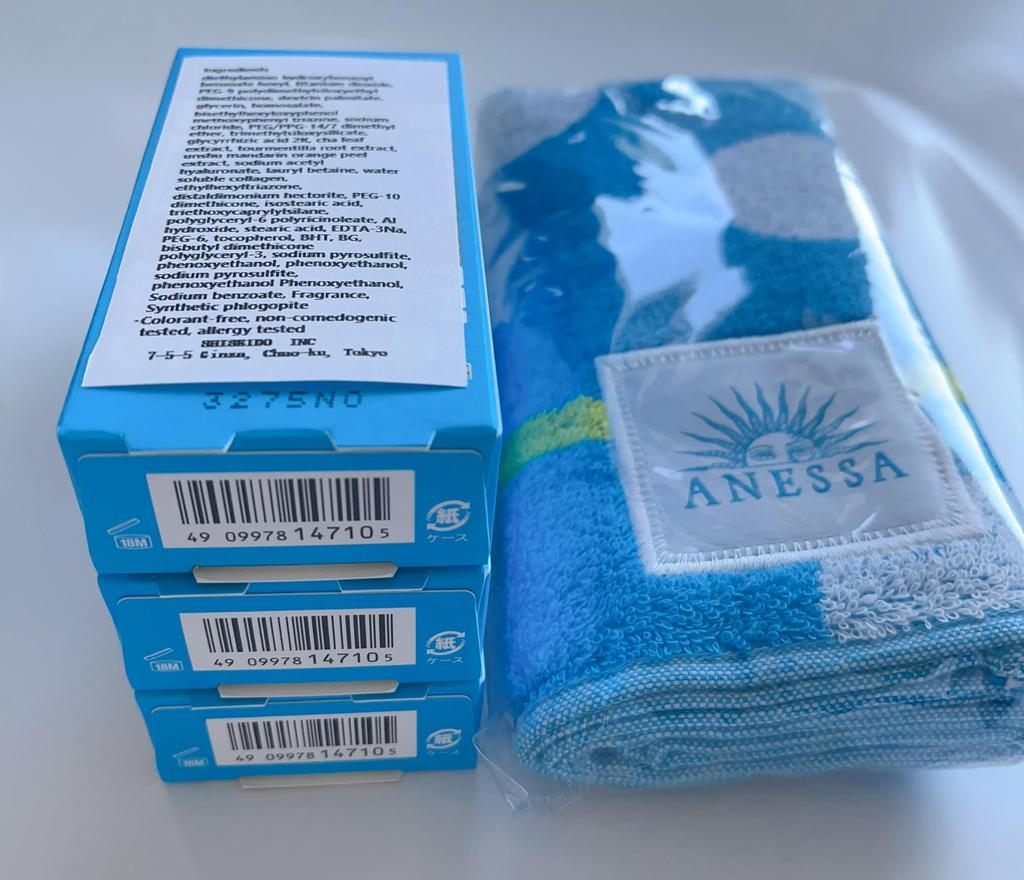 Of ANESSA Perfect UV Skin Care Milk NA 60ml Towel (Set 3) +