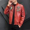 Jachetă ocazională pentru motocicletă, cu fermoar, guler din piele artificială, pentru bărbați, subțire, de înaltă calitate, la modă, cu căptușeală de lână.
