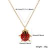 304 Stainless Steel Red Ladybug Animal Pendant Charm Necklace 18K Gold Plated Chain For Women Insect Natural Pastoral Gift