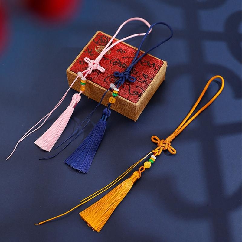 Colorful Tassels Keychain Pendant Phone Strap Chinese Knot Design Stylish Accessory For Keys Backpacks or Phones