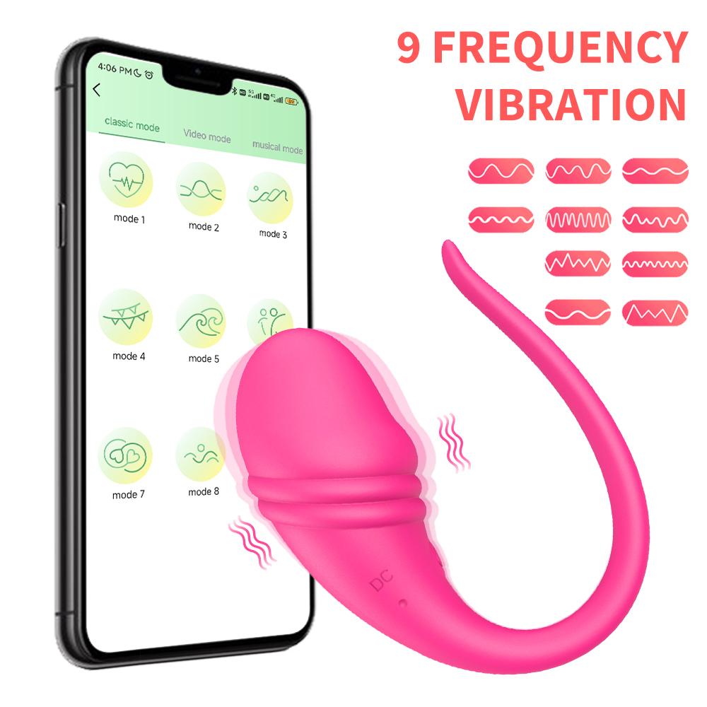 Bezprzewodowy Bluetooth Dildo wibrator zabawki erotyczne dla kobiet zdalna aplikacja podwójna kontrola nosić wibrujące pochwy Ball majtki zabawki dla dorosłych 18