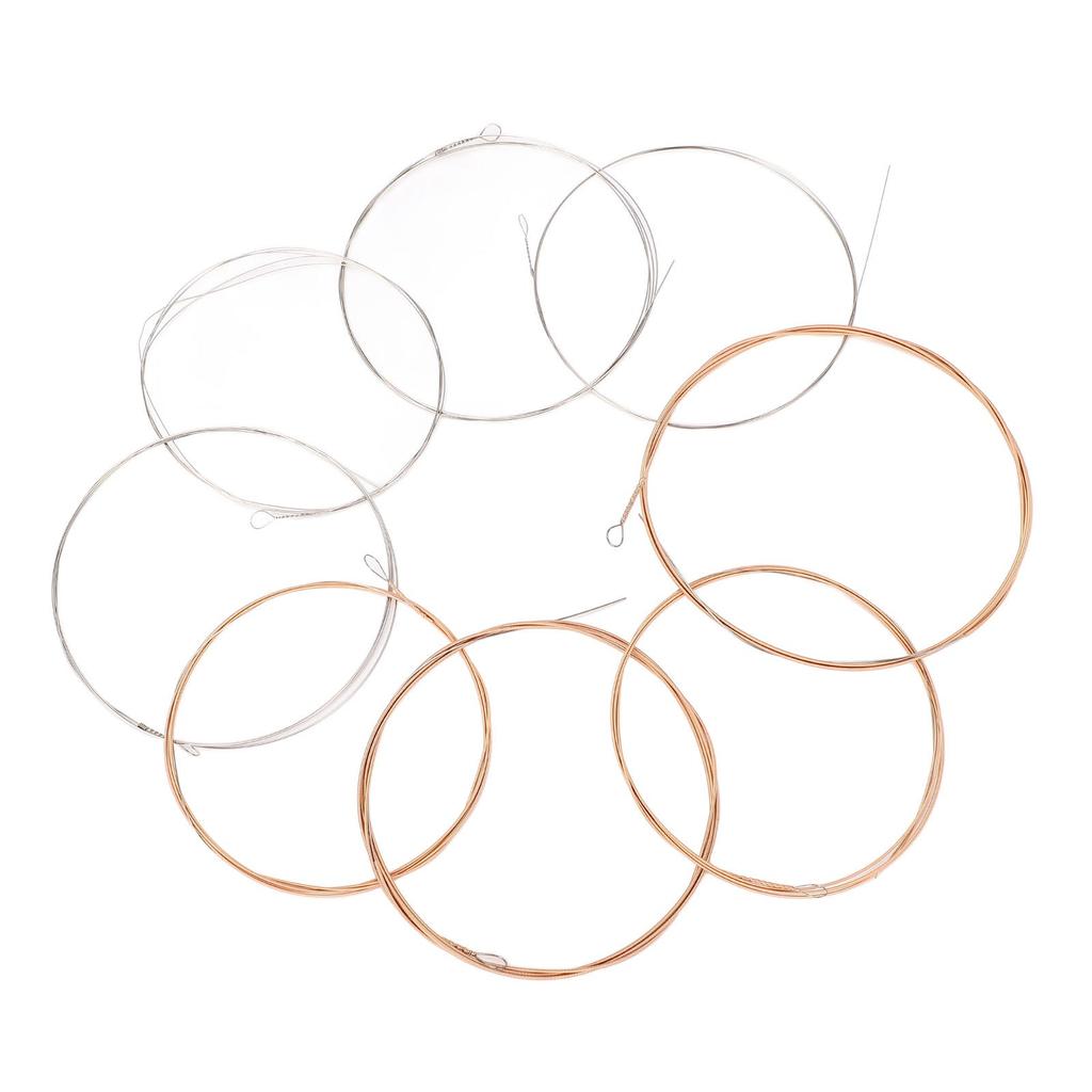 8 Pcs Mandolin String Phosphor Bronze Stable Timbre 8 String Mandolin Strings for Replacement