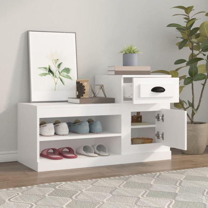 VidaXL Armoire à chaussures blanc 100x42x60 cm bois d'ingénierie 816416