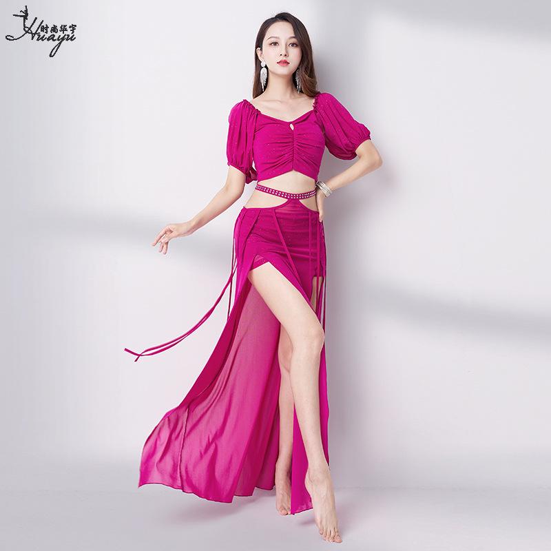 Conjunto de Vestido Longo de Fada para Iniciantes de Dança do Ventre - Uniforme de Performance Feminino