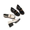 ins heavy recommendation! Huge display height~ Leather one-pedal loafers women's platform single shoes British small leather shoes high heels