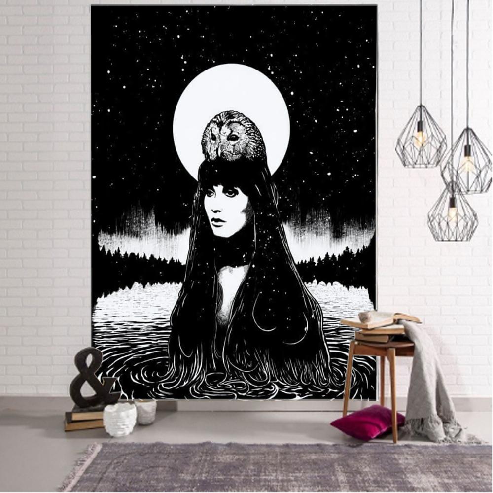 

Скандинавское искусство, иллюстрация, декоративный гобелен, отряд колдовства, Мандала, украшение на стену, занавес, гобелен, богемный гобелен на стену 100x75cm