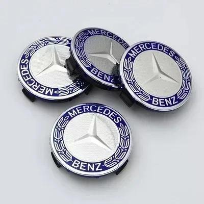 2026 New 4PCS 75mm Metal Emblem Car Wheel Center Hub Cap Cover Badge For Mercedes Benz AMG GLK GLE GLC W203 W206 W220 W205 W211 W212 W201