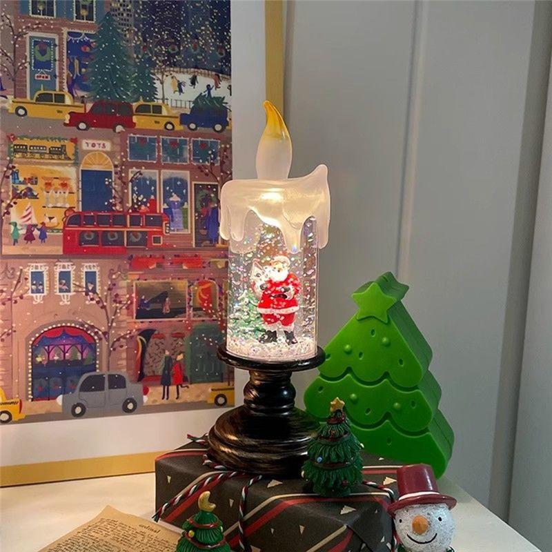 A84E-Festive For Christmas Decoration Candles Led Flameless Lights For Holiday Decor Santa Claus Snowman For Christmas