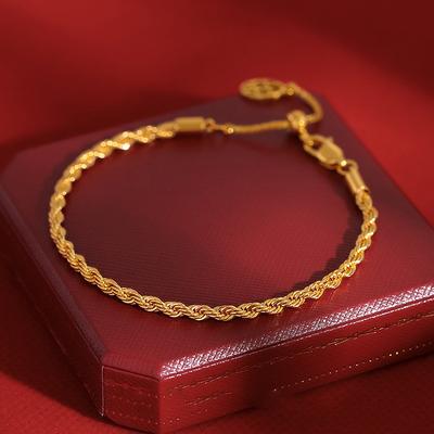 Jednoduchý kroucený náramek středověký vintage personalizovaný náramek podzim a zima špičkové šperky ženy