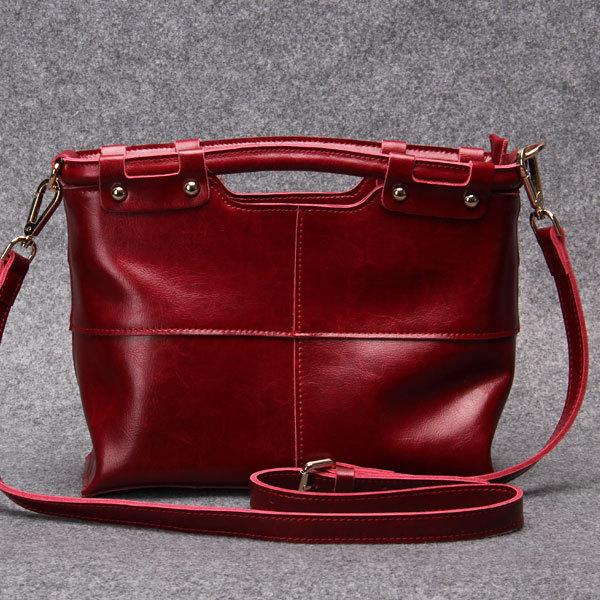 Nuova Valigeria Retro Europea e Americana, Pelletteria, Borsa Tote Monocolore, Borsa a Tracolla Retro da Donna in Vera Pelle, Monospalla