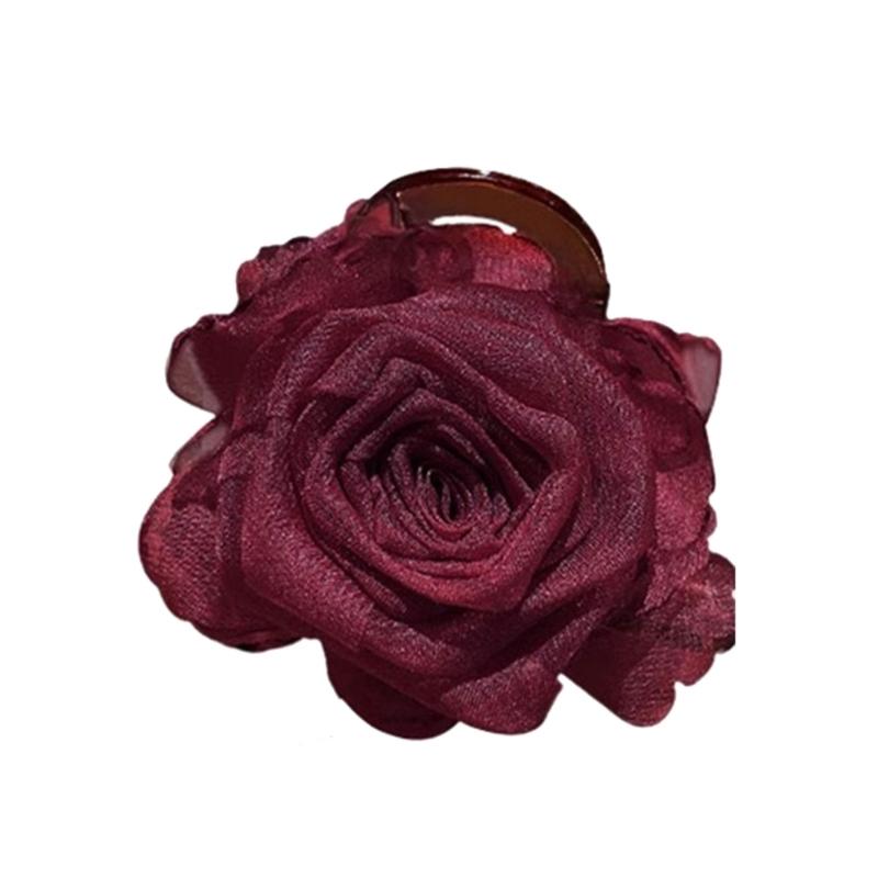 Elegant Camellia Flower Hair Claw Clip Practical Plastic Hair Clamp Nonslip Hair Accessory For Women