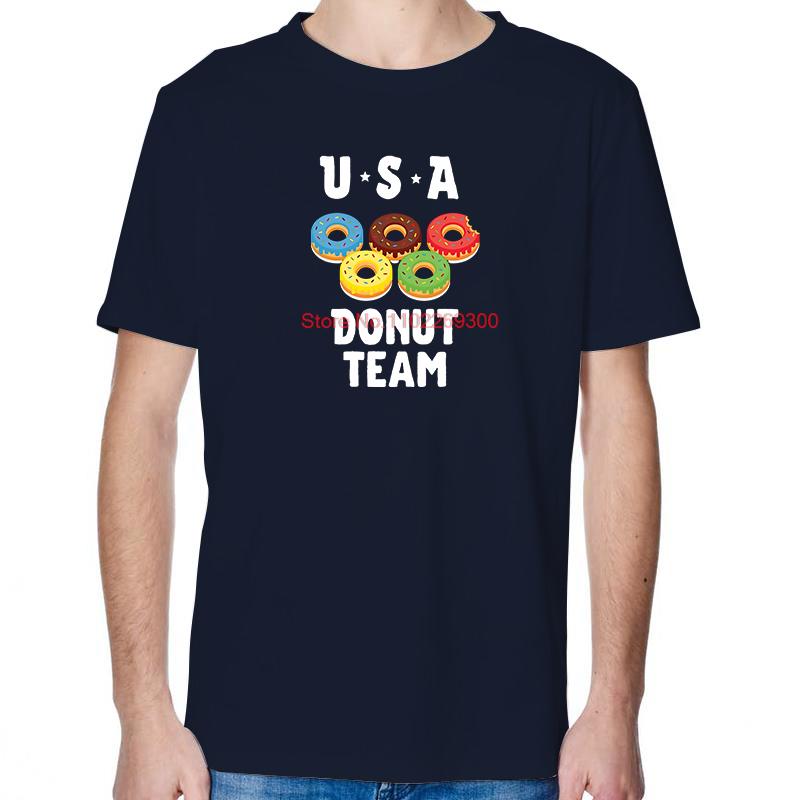 Usa Donut Team Fashion Funny Printed TShirt Summer Tops TShirt New Arrival Goods Short Sleeve TShirt Cotton Mens TShirts