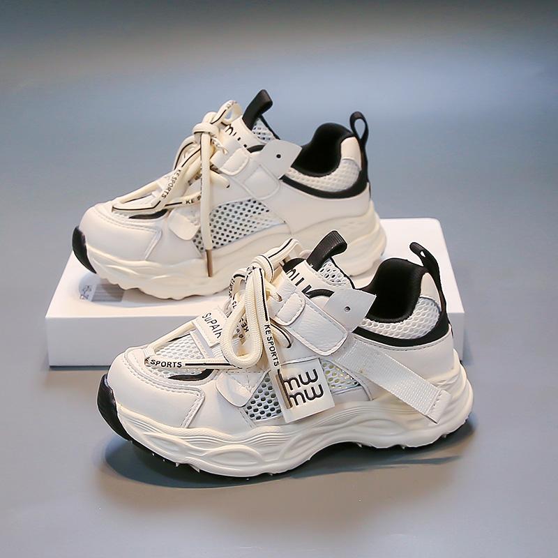 

Детская мода Four Seasons Дышащая повседневная обувь для детей Бег Спорт Студенты Девочки Трендовые удобные кроссовки для спортзала 27 чёрный