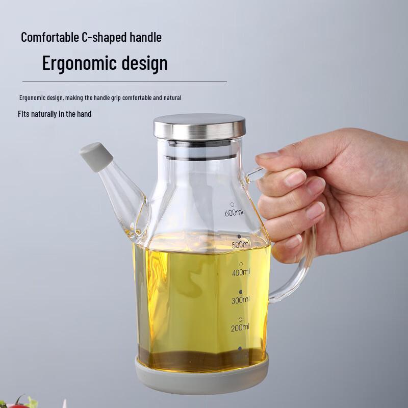 Ruhan 800ml Hexagonal Glass Oil & Sauce Dispenser