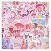 50pcs Pink Ocean Stickers Beach Aesthetic Waterproof Vinyl Decal for Water Bottle Laptop Phone Computer Skateboard Luggage Decor