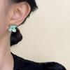 Geometric Chic Jewelry Fashion Flower Earrings Mint Green Stud Earrings  Femal Statement Jewelry