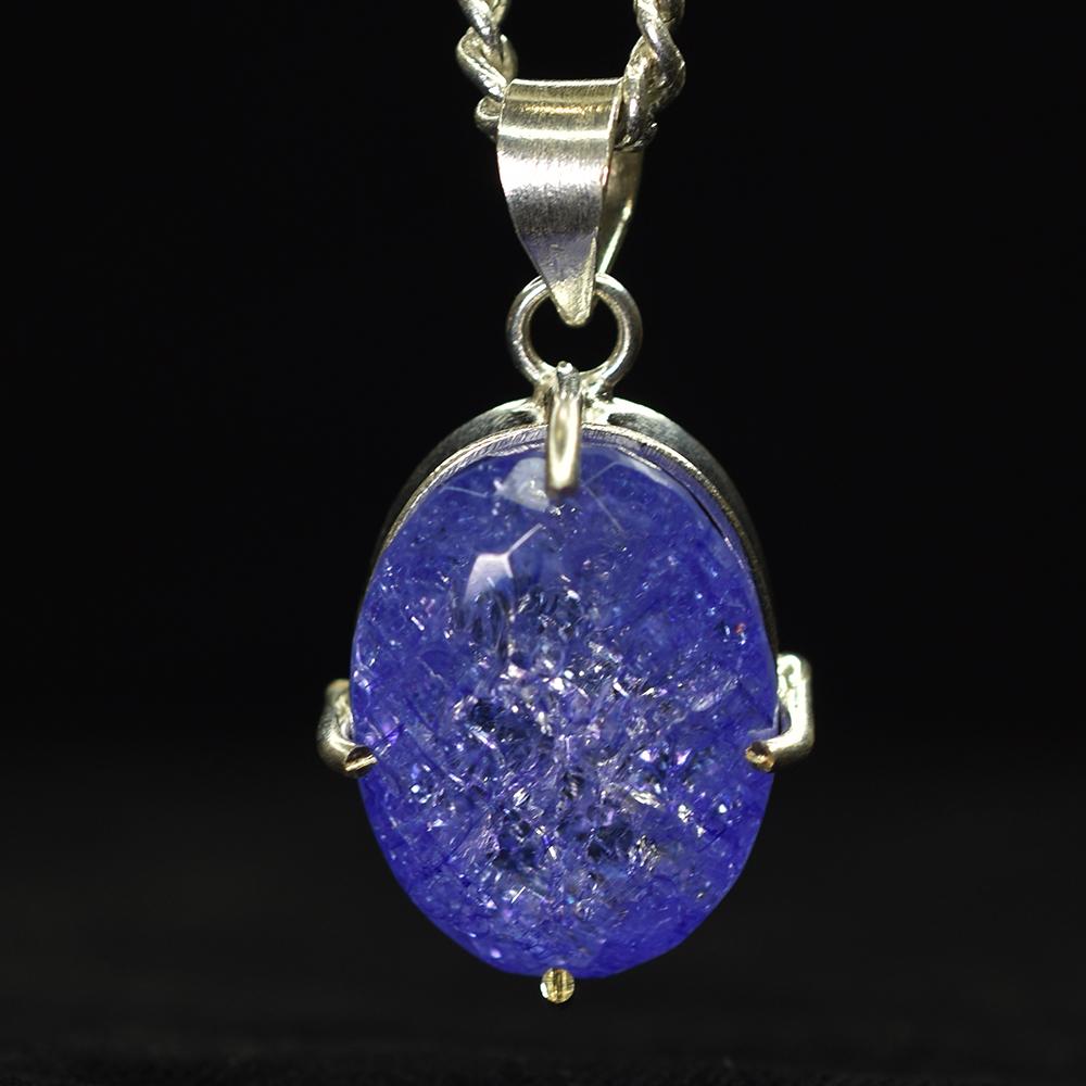 

Oval Cut 61.80 Ct Natural Sapphire CERTIFIED 925 Sterling Silver Purple Pendant MY.PD-160-NS 25.6 mm Approx. фіолетовий
