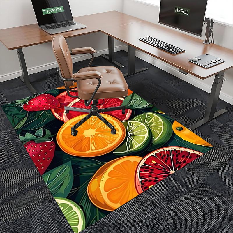 1pc Festive Fruit Slices Chair Mat - Office Desk Pad with Non-Slip Backing, Perfect for Home Decor and Gaming Room, Suitable for All Seasons.P021