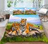 3D Tiger Pattern Bedding Set Bedroom Bed Home Quilt Cover Pillowcase Bedroom Bedding Microfiber 2/3 Pieces Gift