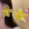 Pearl Women Floral Ear Studs Big Floral Ladies Stud Earrings Iron Mesh Flower Earrings Vacation