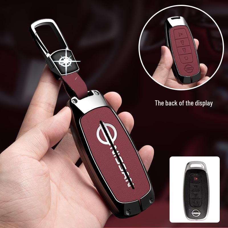 Metal Keychain Cover for Nissan Qashqai, X-Trail, Tiida, Kicks, Murano, Sylphy, Terra