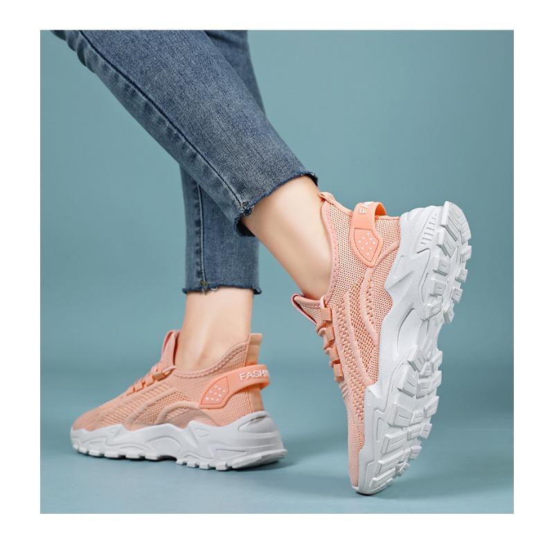 Neue Sommermode Damen Schuhe mit atmungsaktivem Mesh und dicken Sohlen, Retro Sportschuhe