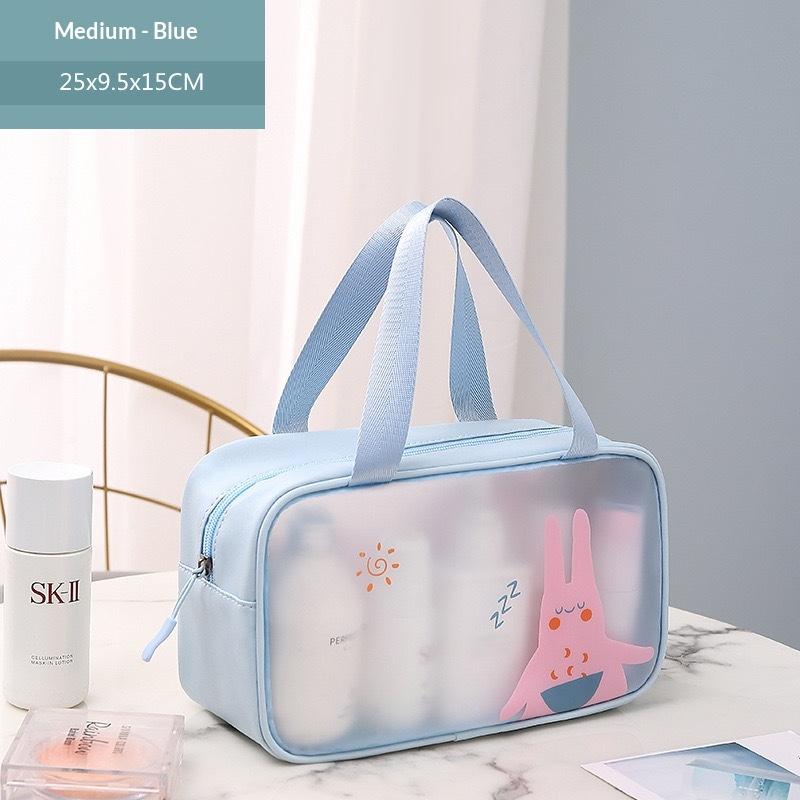 Waterproof Clear Cartoon Cosmetic Bag Storage Box Laundry Bag Travel Toiletries Storage Organizer