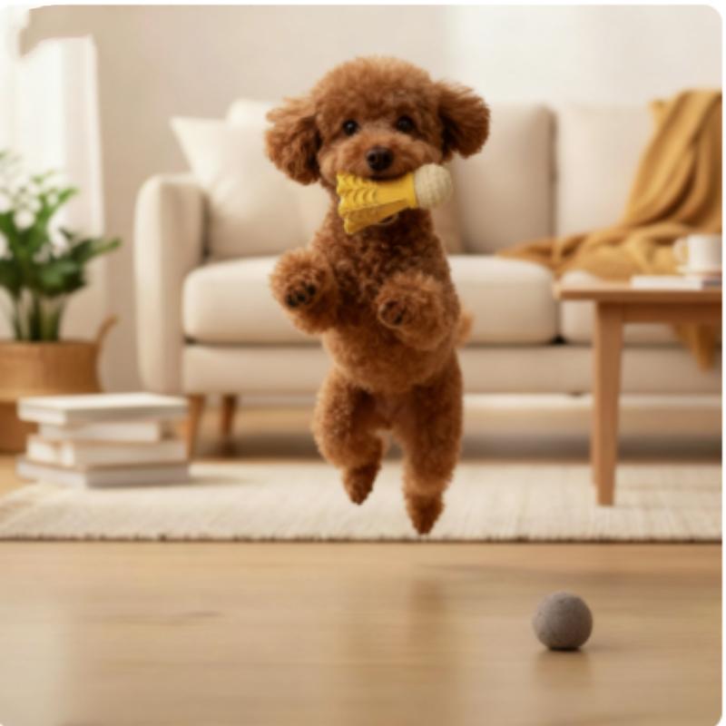 Bite-Resistant Dog Toy Teeth Grinding Stick Badminton Shape Relieve Boredom Puzzle Toy for Dogs Self-Fun Interactive Chew Toy