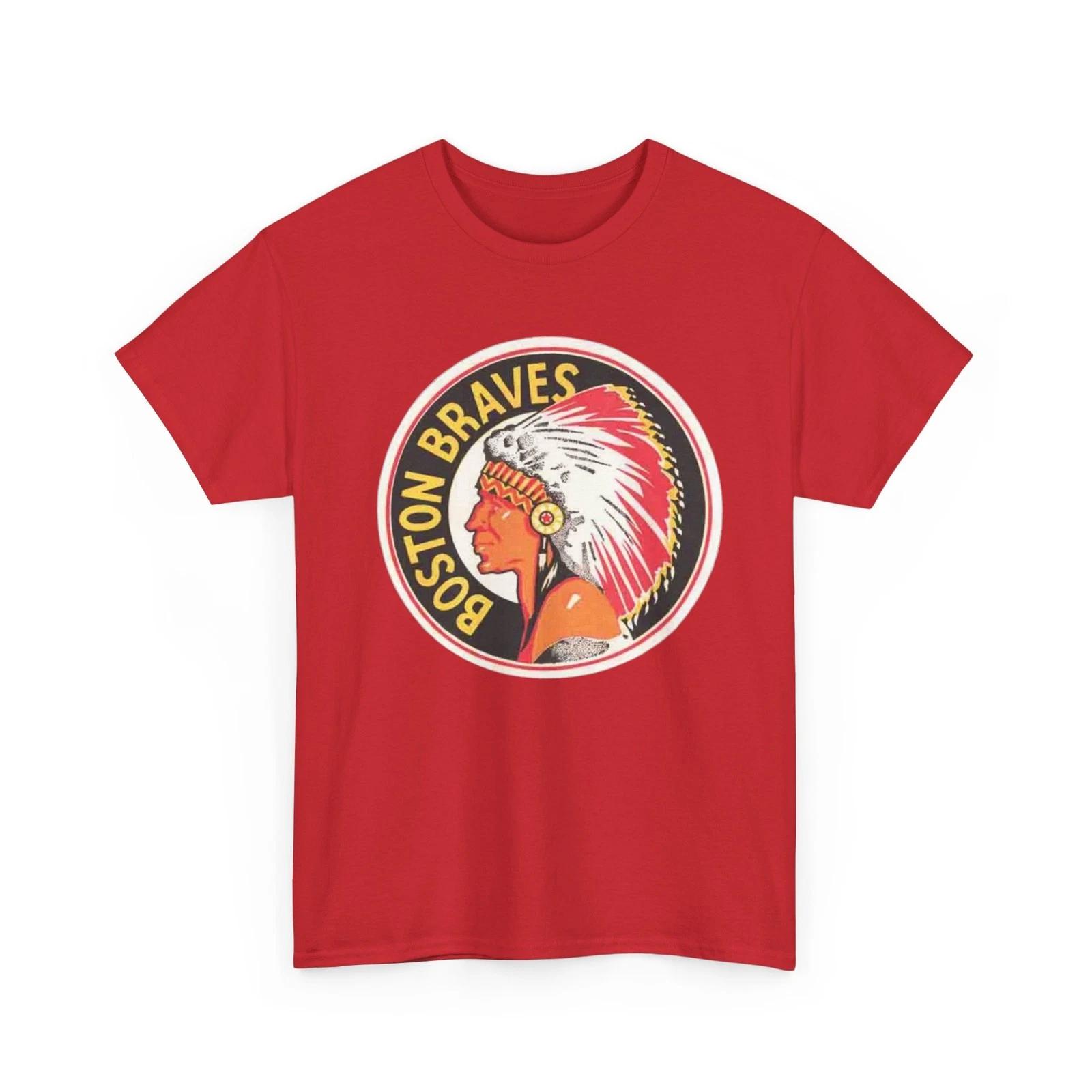 

Boston Braves Printed T shirt Red Sox Milwaukee Atlanta Sports Collectible XL