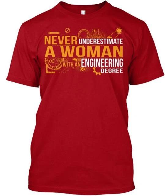 Never Underestimate An Engineering Woman A With Degree TTshirt Made in USA S-5XL S