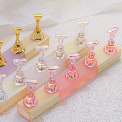 Wind Log Manicure Practice Base Piece Alloy Dumb Gold Nail Holder Nail Piece Mud Clay Armor Wearing Tool