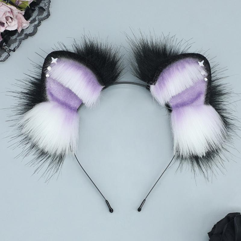 Soft and Comfortable Artificial Animal Ear Headbands Hairpiece for Women Halloween Cosplay Costume Accessory