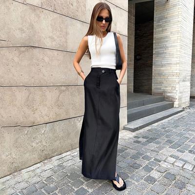 Women's Autumn and Winter High Waist Temperament Commuter Split Half-body Skirt