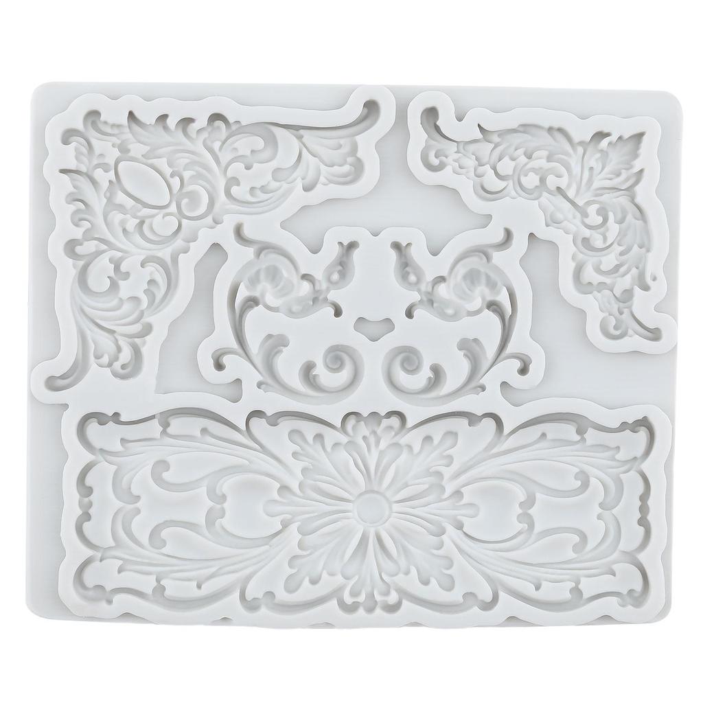 Baroque Silicone Molds Curlicues Scroll Lace Fondant Mold Cake Decorating Tools Cupcake Topper Candy Chocolate Gumpaste Mold