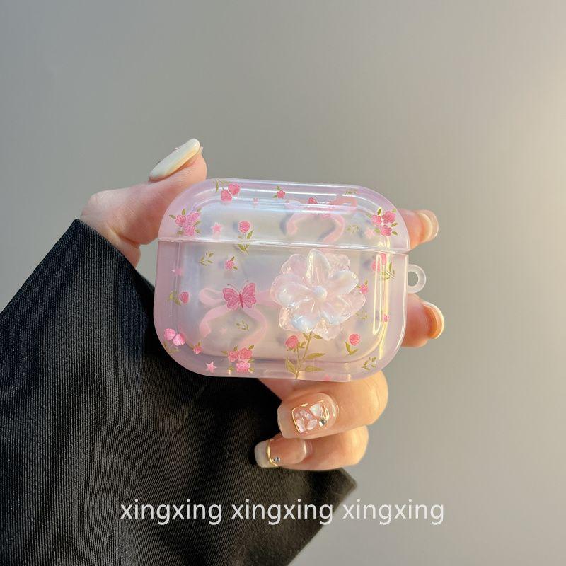 

INS Девчачье Сердце Розовый Цветок Бабочка для Airpods4 Защитный Чехол Apple Bluetooth Airpodspro2 Чехол для Наушников 3 Поколения airpods4 Pink Flower Butterfly [Single Shell]]