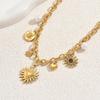 Wind lady necklace niche love inlaid pearl gemstone with design pendant chain versatile high sense