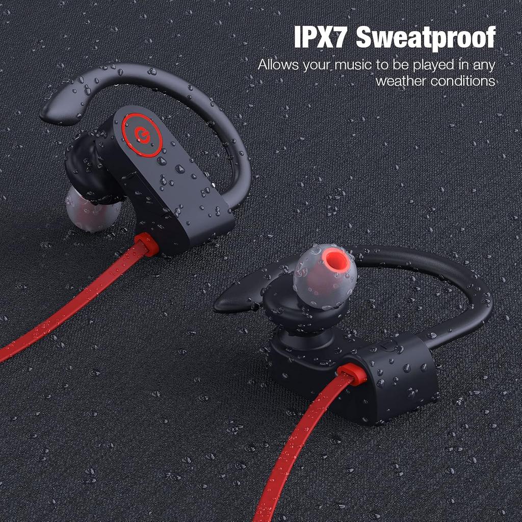 Boean Bluetooth Headphones Wireless Earbuds Bluetooth 5.3 Running Headphones IPX7 Waterproof Earphones with 16 Hrs Playtime Stereo Sound Isolation